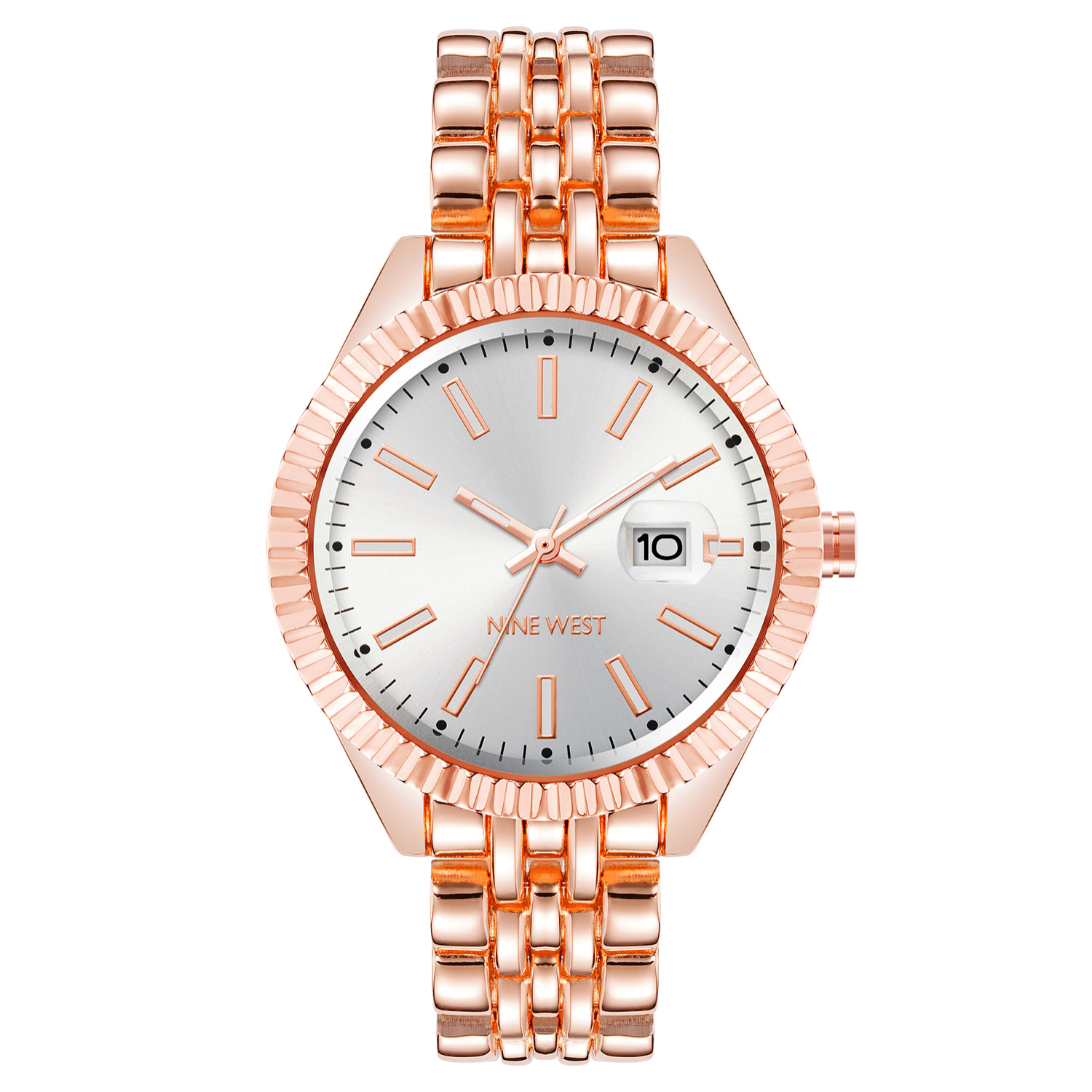Reloj Nine West NW-2660SVRG Mujer Analogico Cuarzo con Correa de Metal
