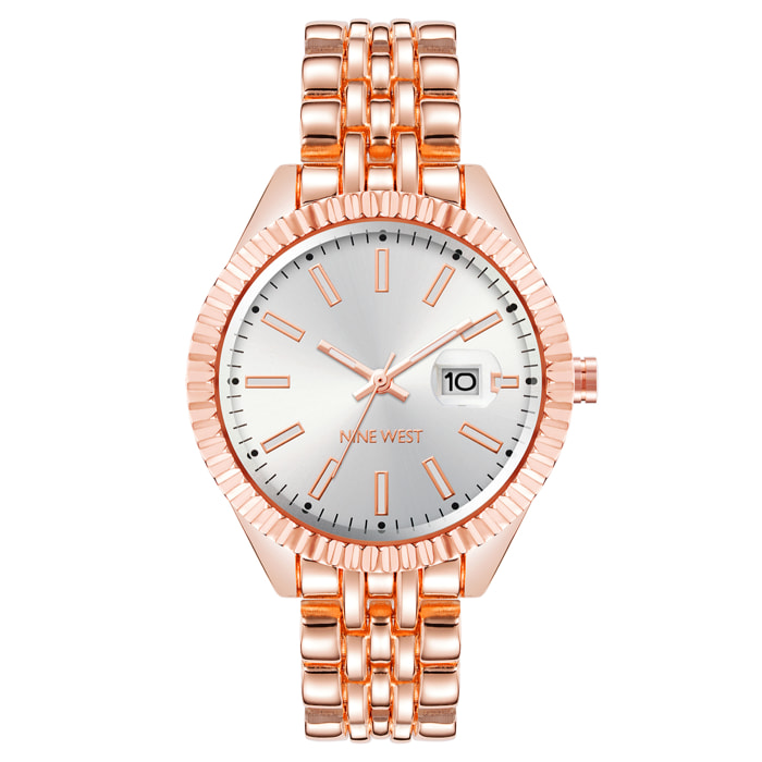 Reloj Nine West NW-2660SVRG Mujer Analogico Cuarzo con Correa de Metal