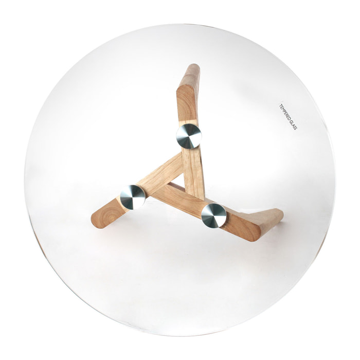 Tables Gigognes En Verre Trempe Plateau Rond X2
