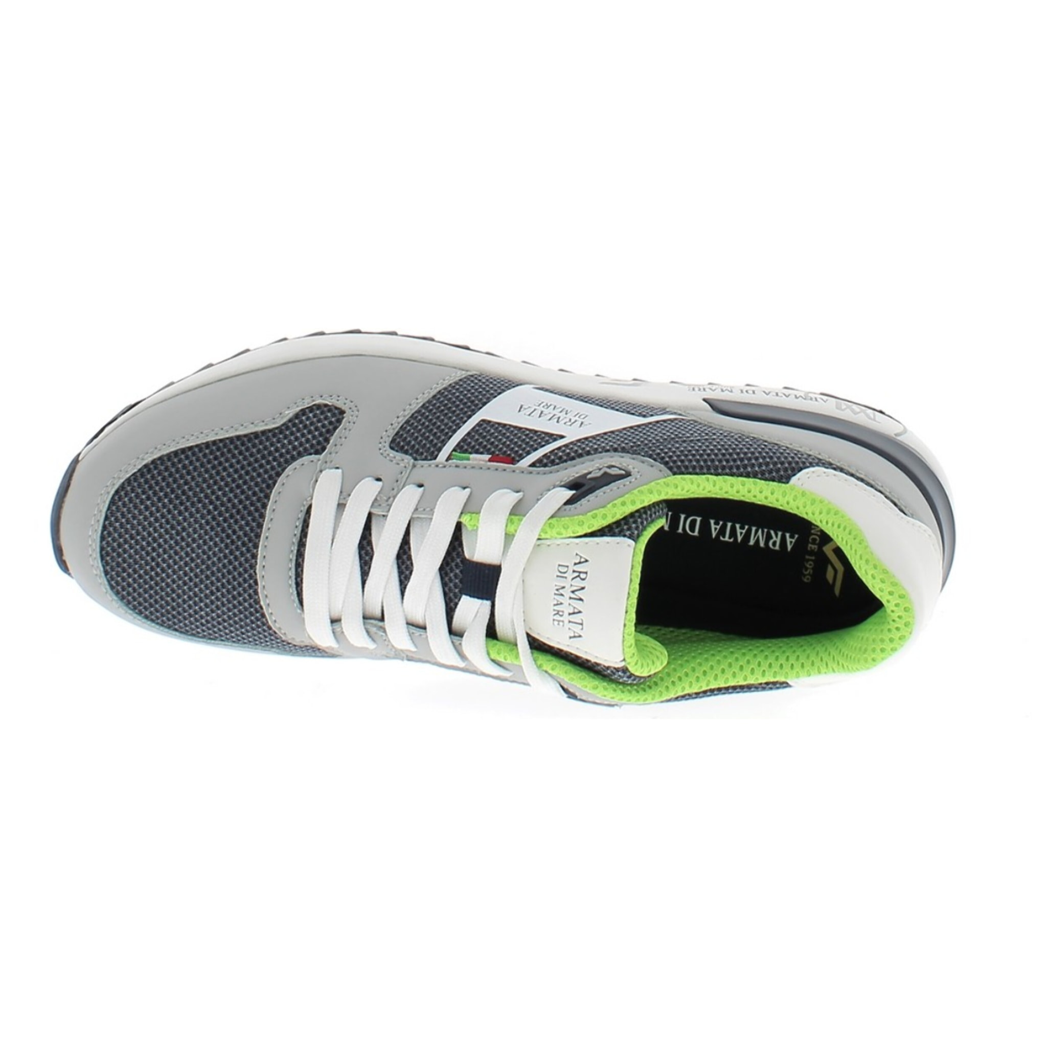 Armata di Mare Scarpe Uomo Sneakers Vintage Running con Soletta Rimovibile in Memory Foam AMU S25N717 Light Grey Navy