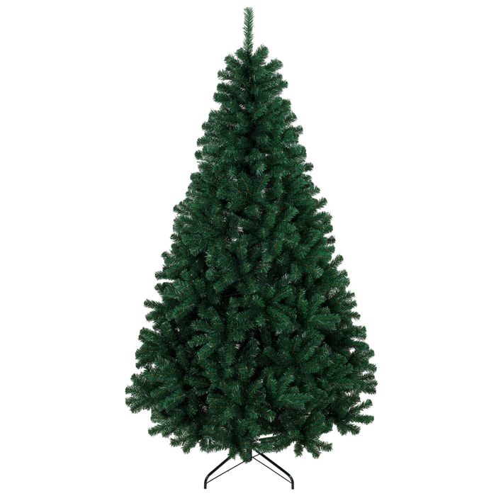 Árbol de Navidad Artificial de 230 cm, Árbol de Navidad de Abeto con Ramas Articuladas, 1300 Puntas de PVC Ignífugo, Montaje Rápido, Soporte de Acero Plegable, Verde