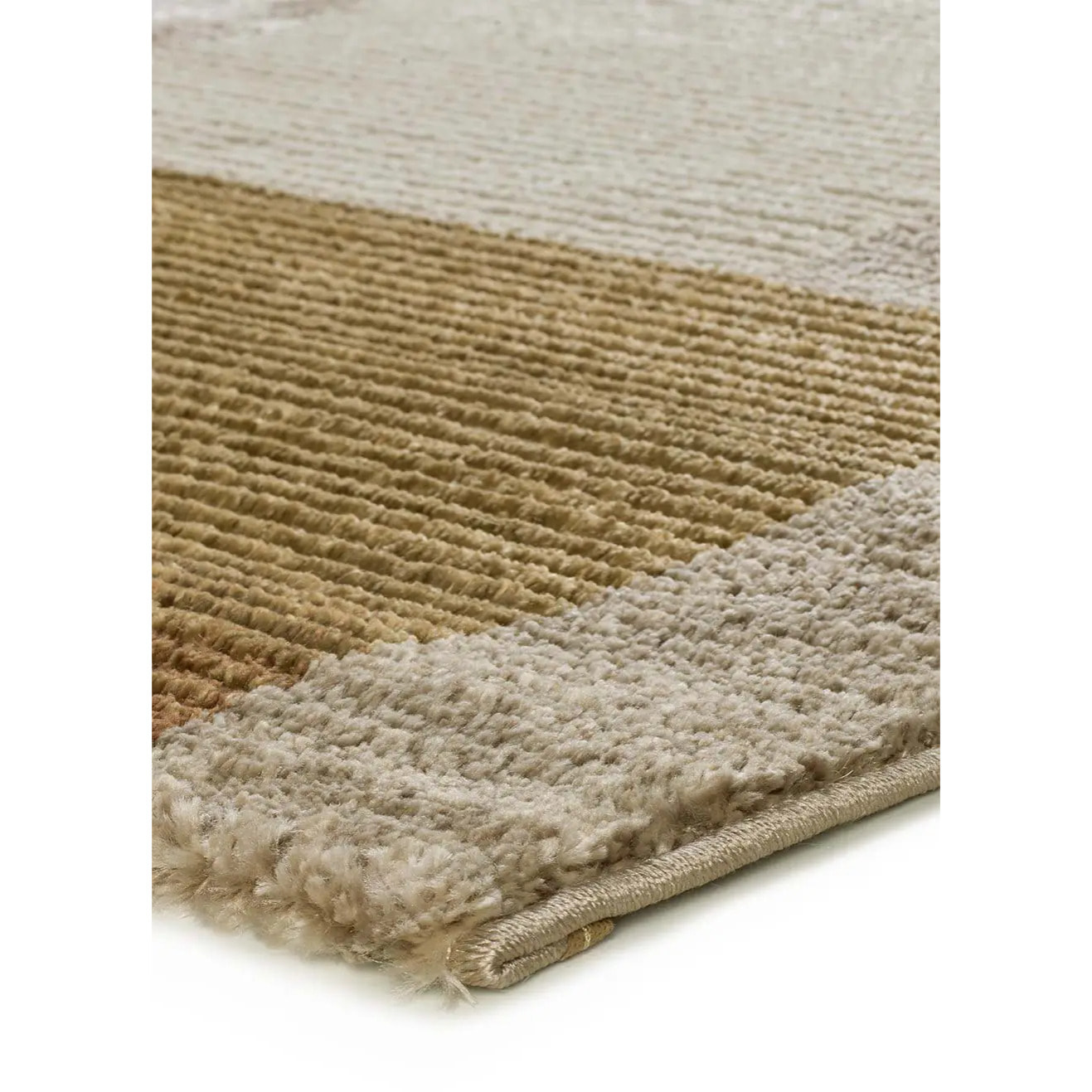 MELFI Alfombra geométrica con relieve en tonos cobrizos, varias medidas disponibles