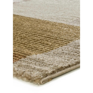 MELFI Alfombra geométrica con relieve en tonos cobrizos, varias medidas disponibles