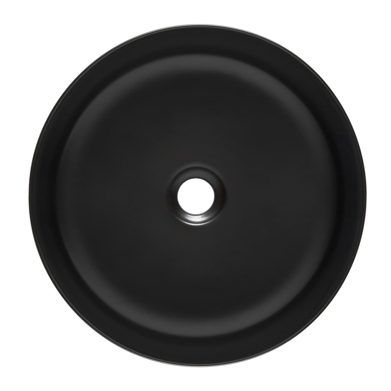 Vasque à poser ronde diamètre 39 cm - noir mat - sans trop-plein - SAT Infinitio