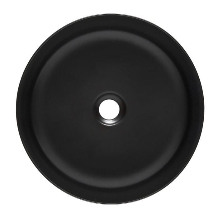 Vasque à poser ronde diamètre 39 cm - noir mat - sans trop-plein - SAT Infinitio