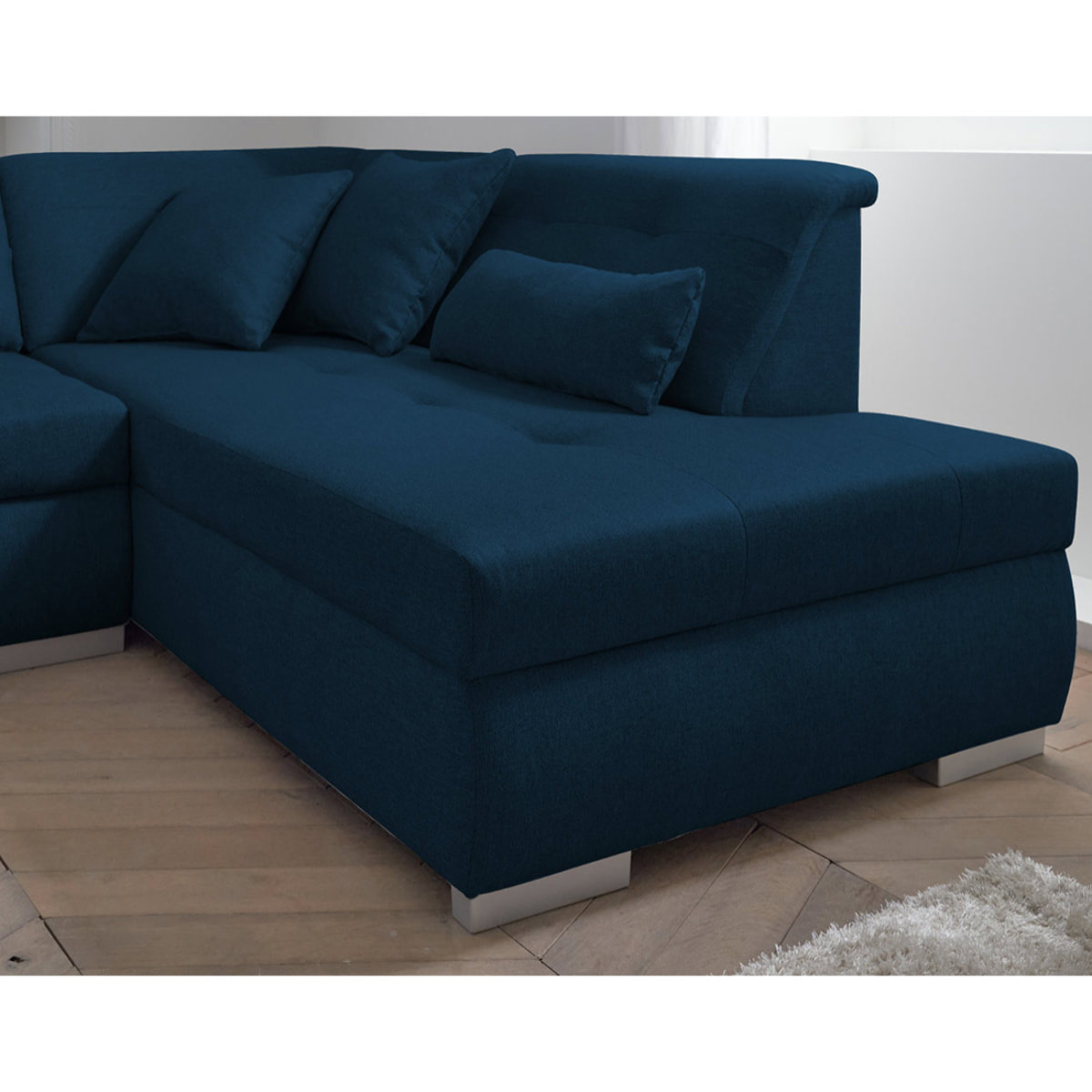 Vermont - canapé panoramique d'angle droit - 7 places - XXL - Bleu pétrole