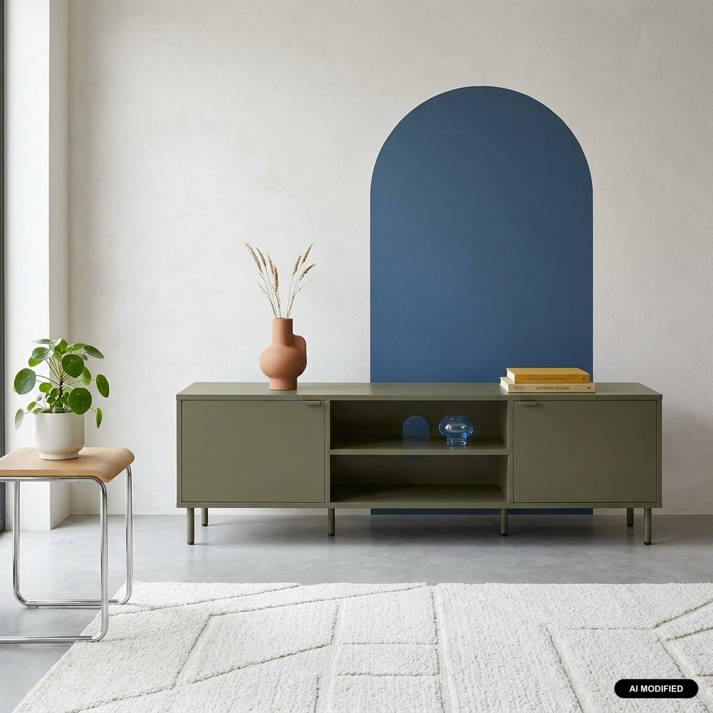 Meuble TV décor bois et métal 160cm ELLIE