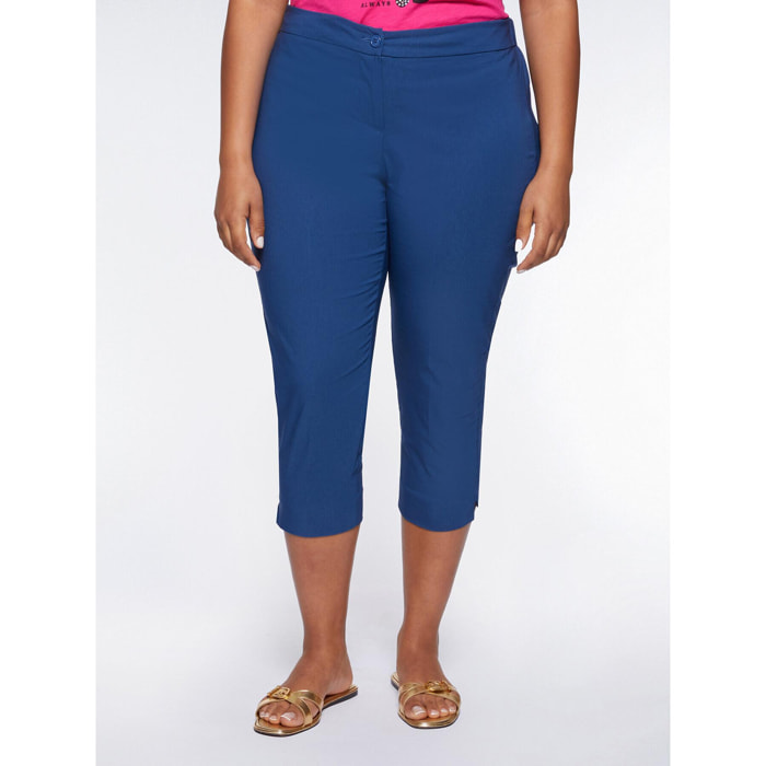 Fiorella Rubino - Pantaloni Capri in tessuto stretch - Blu