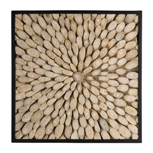 SAM - Décoration murale carrée 60x60cm branches bois Teck nature