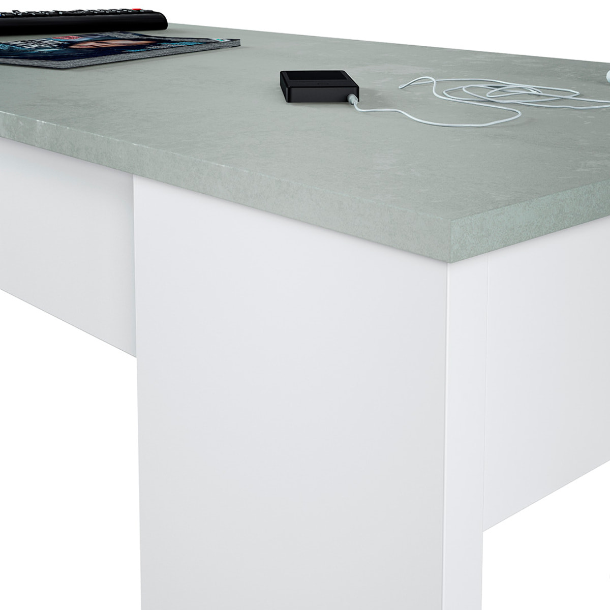Mesa Centro Elevable 45x100x50cm Cemento/ Blanco Artik
