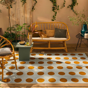 RIVIERA - Tapis intérieur/extérieur à motif pois bleu