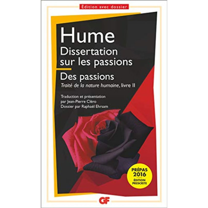 Hume, David | Dissertation sur les passions - Traité de la nature humaine livre II | Livre d'occasion