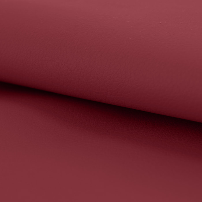 Tissu uni en simili cuir élégant - Bordeaux
