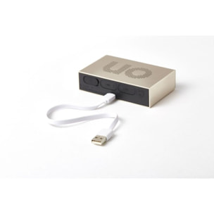 Réveil LEXON Flip Premium Rechargeable Aluminium Or