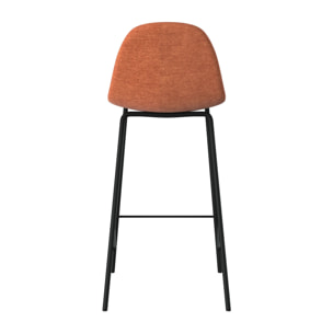 Lot de 2 chaises pour îlot central en tissu terracotta 65,5 cm - Henrik