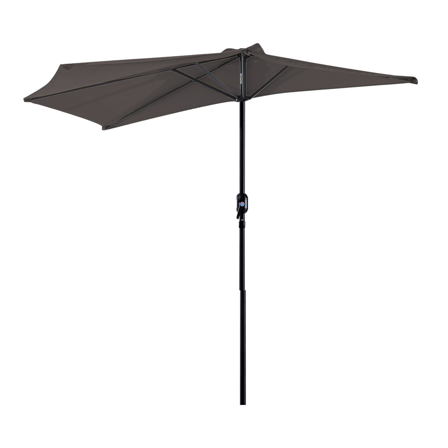 Sombrilla Parasol Jardín con Manivela Semicircular Exterior 269x138x236 cm Gris