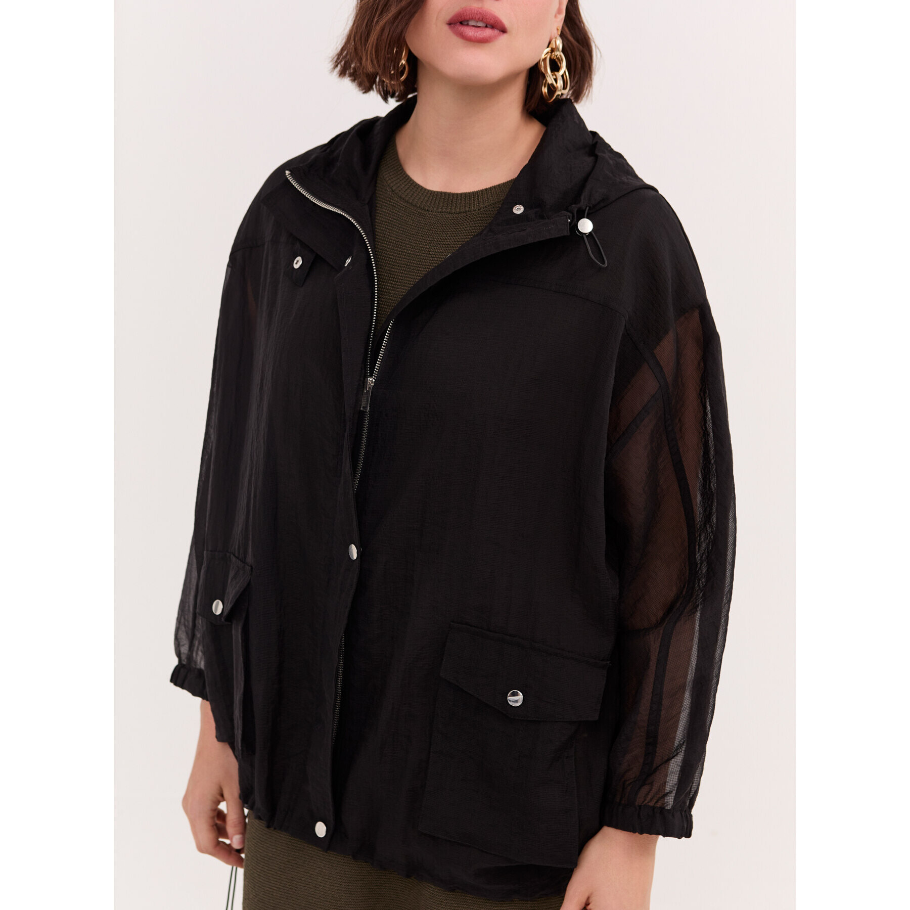 Fiorella Rubino - Parka de voile con capucha - Negro