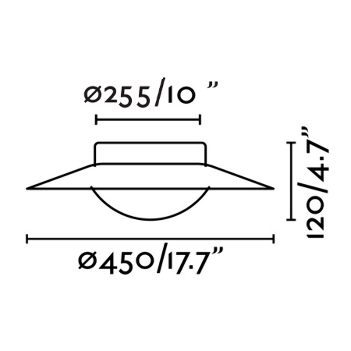 SIDE 450 Plafoniera nera e rame 20W