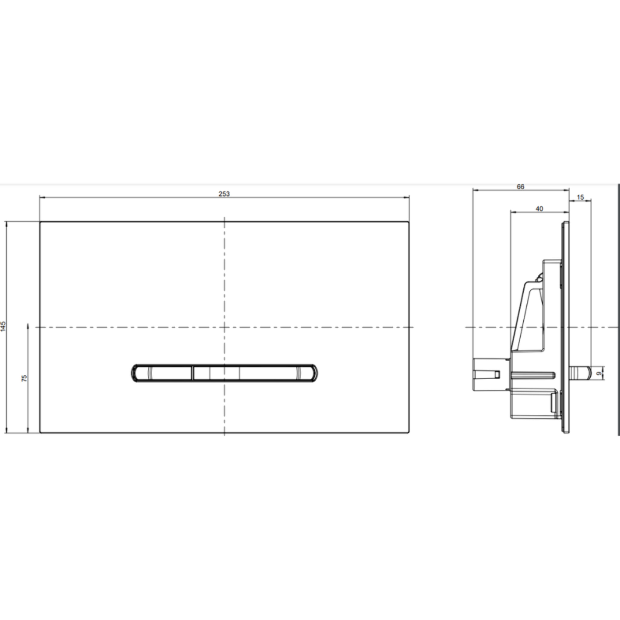 Plaques de déclenchement WC ViConnect 300S 15 x 25 x 6,6