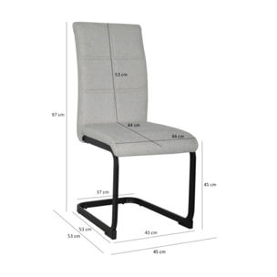 Chaise en tissu avec pied luge en métal - FABIO