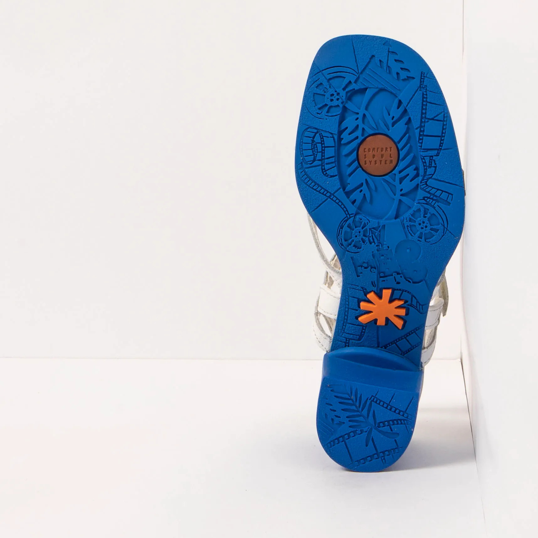 Sandalias con tacón 1844 NAPPA WHITE-BLUE/ CANNES color White-blue