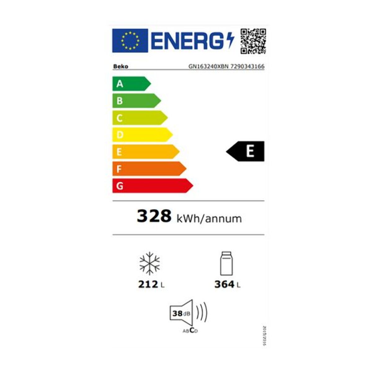 Réfrigérateur Américain BEKO GN163240XBN