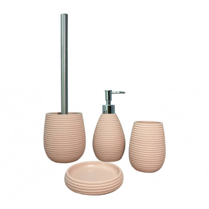 Set 4 accessoires salle de bain rose - COVENTRY