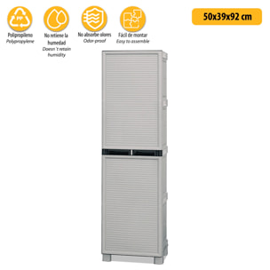 Armario de mediana altura en polipropileno, con puertas de gasolina bleu l 500 x p 390 x h 1.720 mm