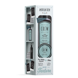 Crew Styling - Coffret Shampoing Pré-Coiffant Fiber 250 ml + Cire Fiber Classic 50g