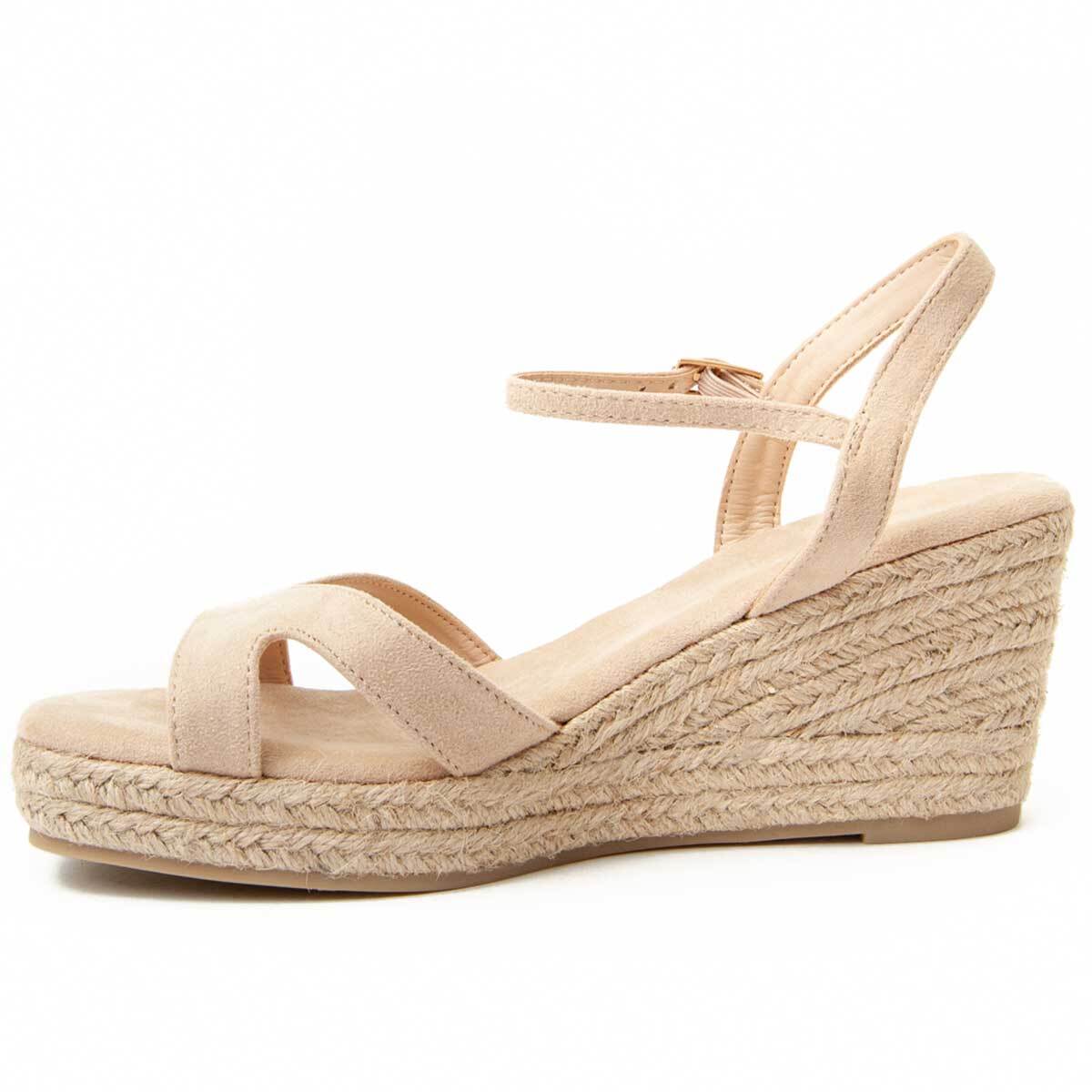 Sandalia de cuña - Beige - Altura: 7 cm