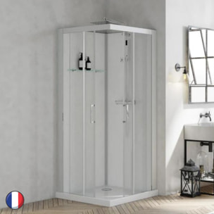 KINEDO Cabine de douche Brooklyn 170 X 80 Rectangle porte coulissante Gris