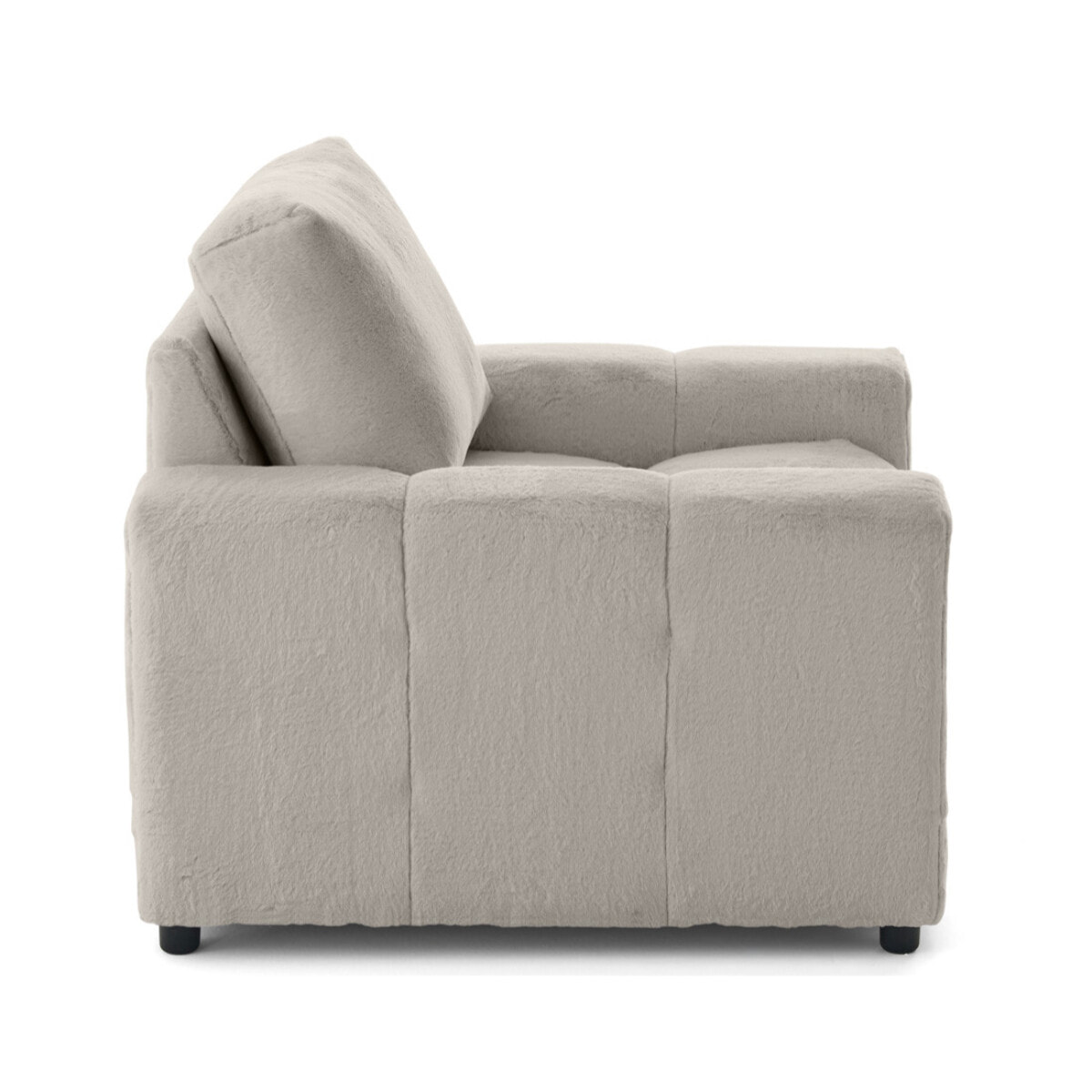 Crocus - fauteuil en fausse fourrure - Gris clair