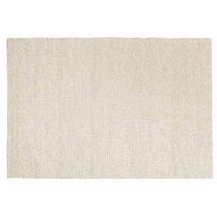 QUENTIN - Tapis rectangulaire 160x230cm en laine tissée couleur écru