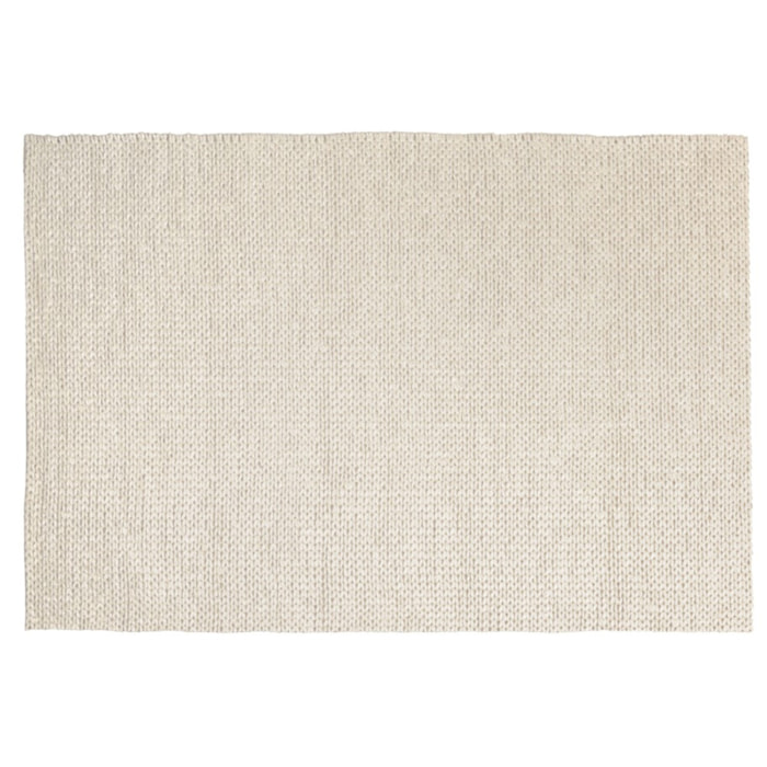 QUENTIN - Tapis rectangulaire 160x230cm en laine tissée couleur écru