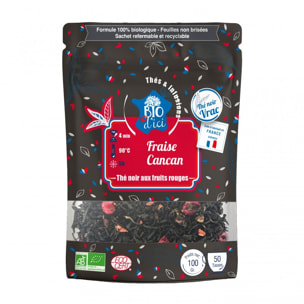 Fraises Cancan - Thé Noir Bio - Sachet Vrac 100g
