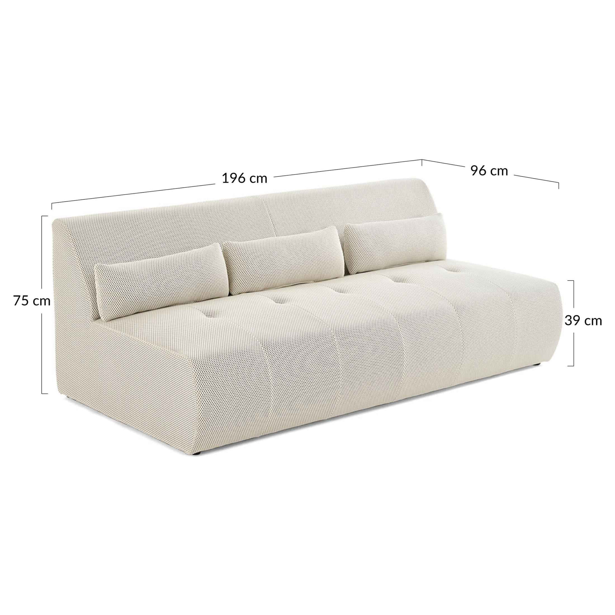 Onyx - canapé droit 3 places - en tissu mailles 3D - Gris clair