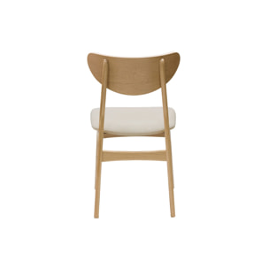 Chaises scandinaves en tissu effet laine bouclée beige et bois clair chêne massif (lot de 2) MAYA