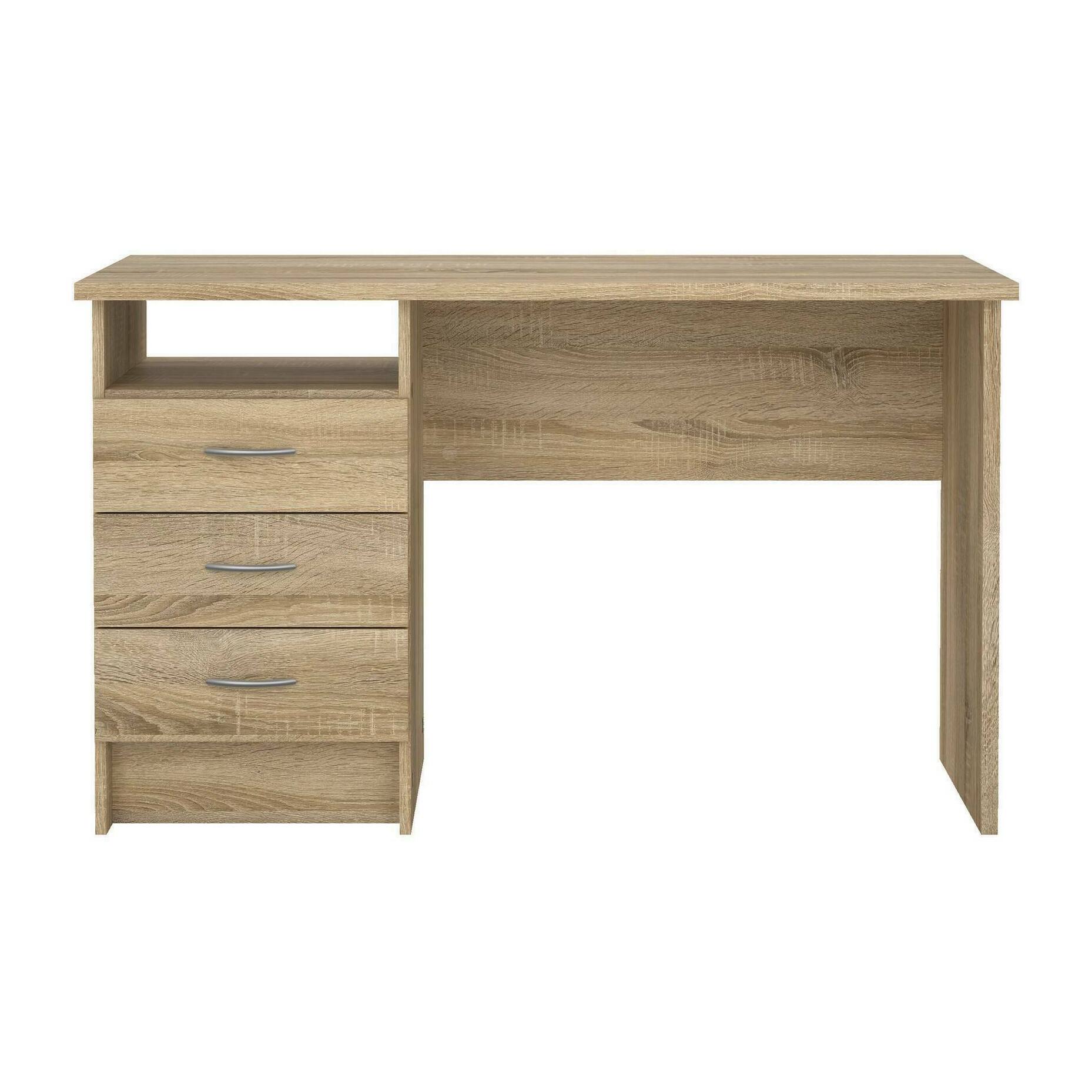 Scrivania Andre, Scrittoio multiuso, Tavolo per ufficio porta PC, Piano di lavoro, 120x48 h72 cm, Quercia