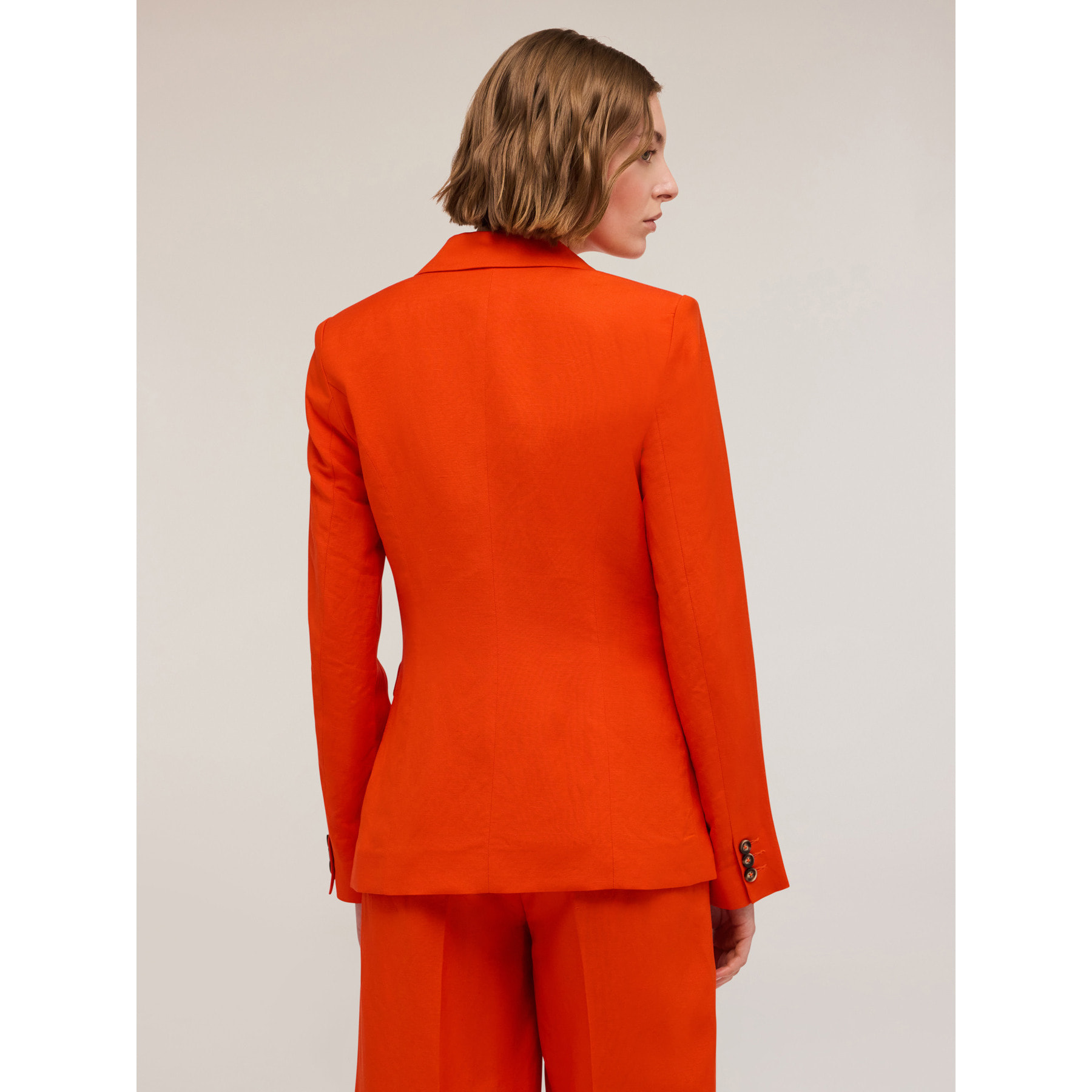 Motivi - Blazer monopetto misto lino - Rosso