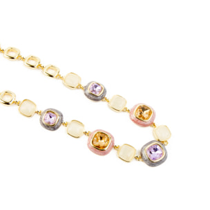 Collar de Circonita Multicolor acabado en oro amarillo de 18k