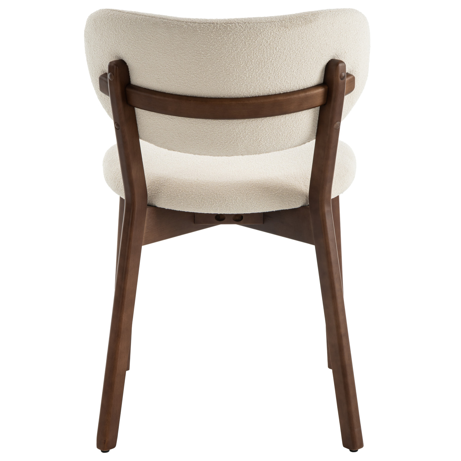 Lot de 2 chaises en bois foncé et tissu boucle beige AURA