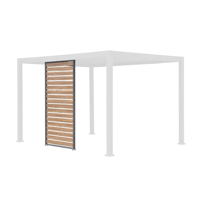 Persienne 130 cm pour pergola bioclimatique Triomphe aluminium effet bois anthracite