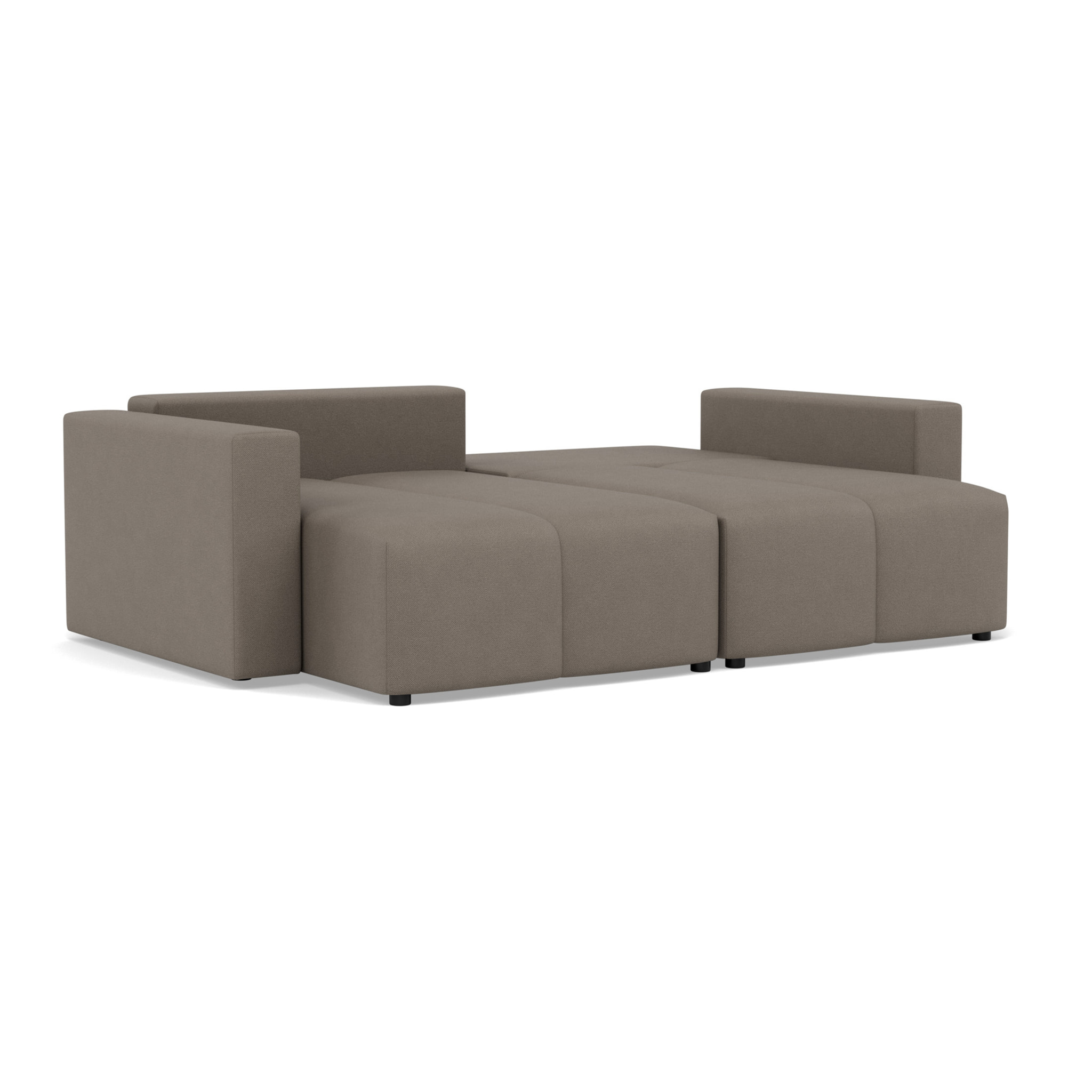 Daryl - canapé d'angle réversible 4 places convertible avec coffre en tissu texturé - Gris clair