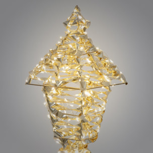 farolillo luminoso de marco dorado 34x34x150cm