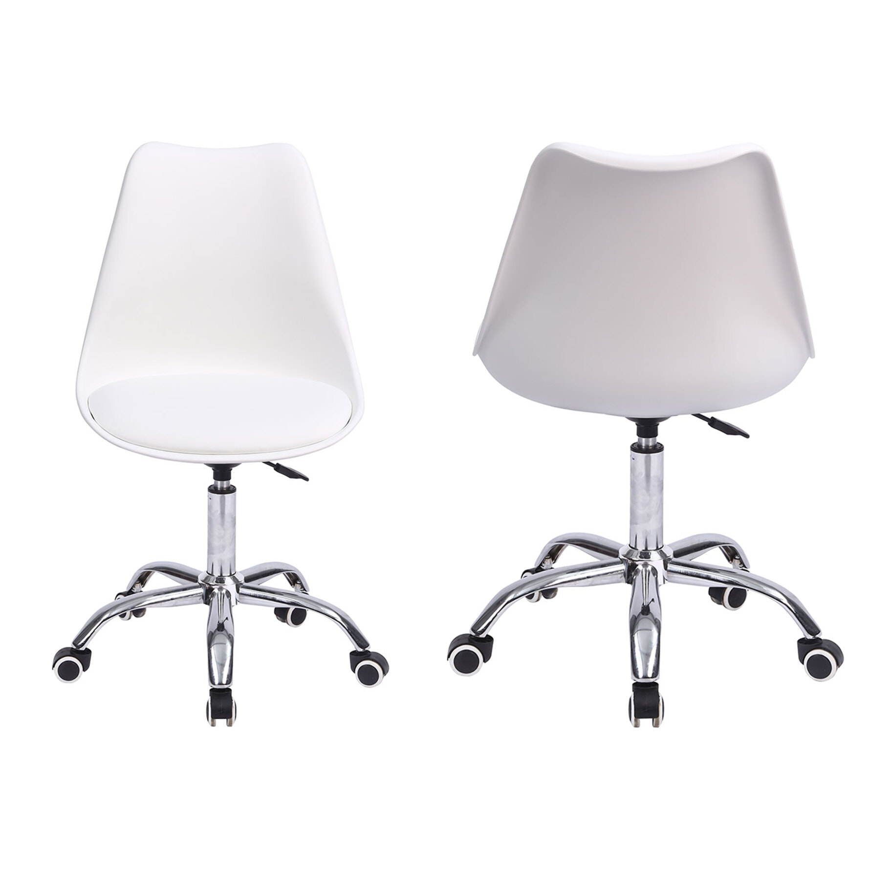 Chaise de bureau réglable en hauteur blanche ANNE