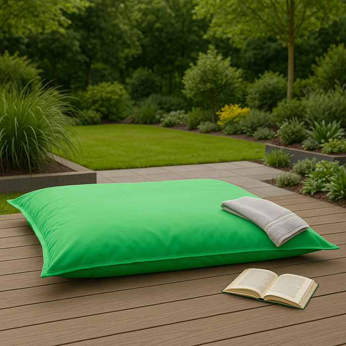 Pouf rectangulaire d'extérieur XXL 180x140cm vert THIES