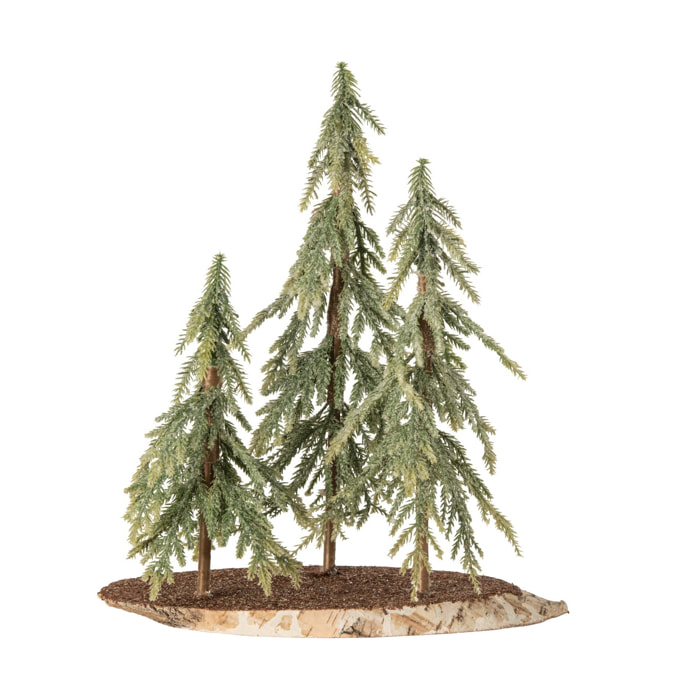 J-Line sapin de Noël - polyéthylène - vert foncé/naturel