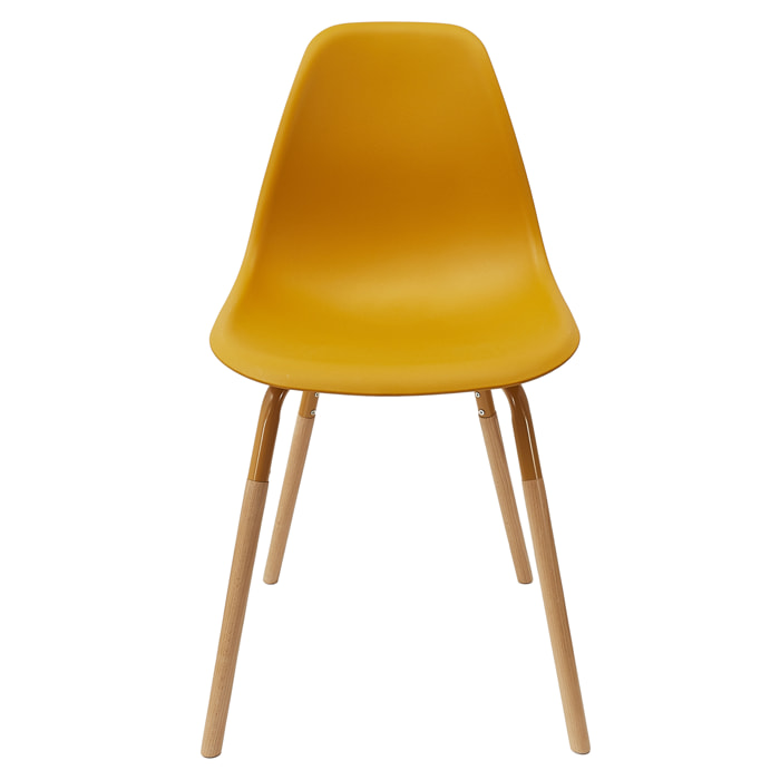 Chaise Scandinave Phenix Moutarde - Lot De 4
