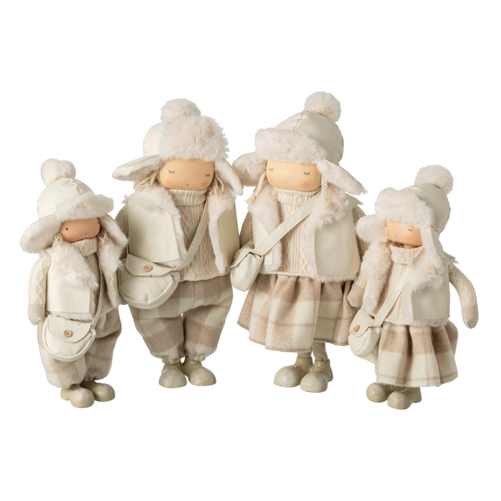 J-Line Garçon et fille sac et chapeau - polyester - beige - large - assortiment de 2