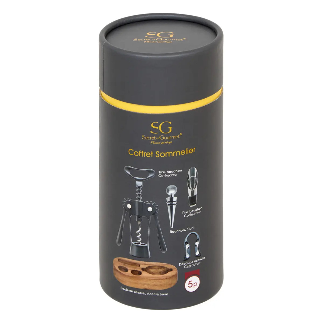 Coffret sommelier Jules 7x13cm argent